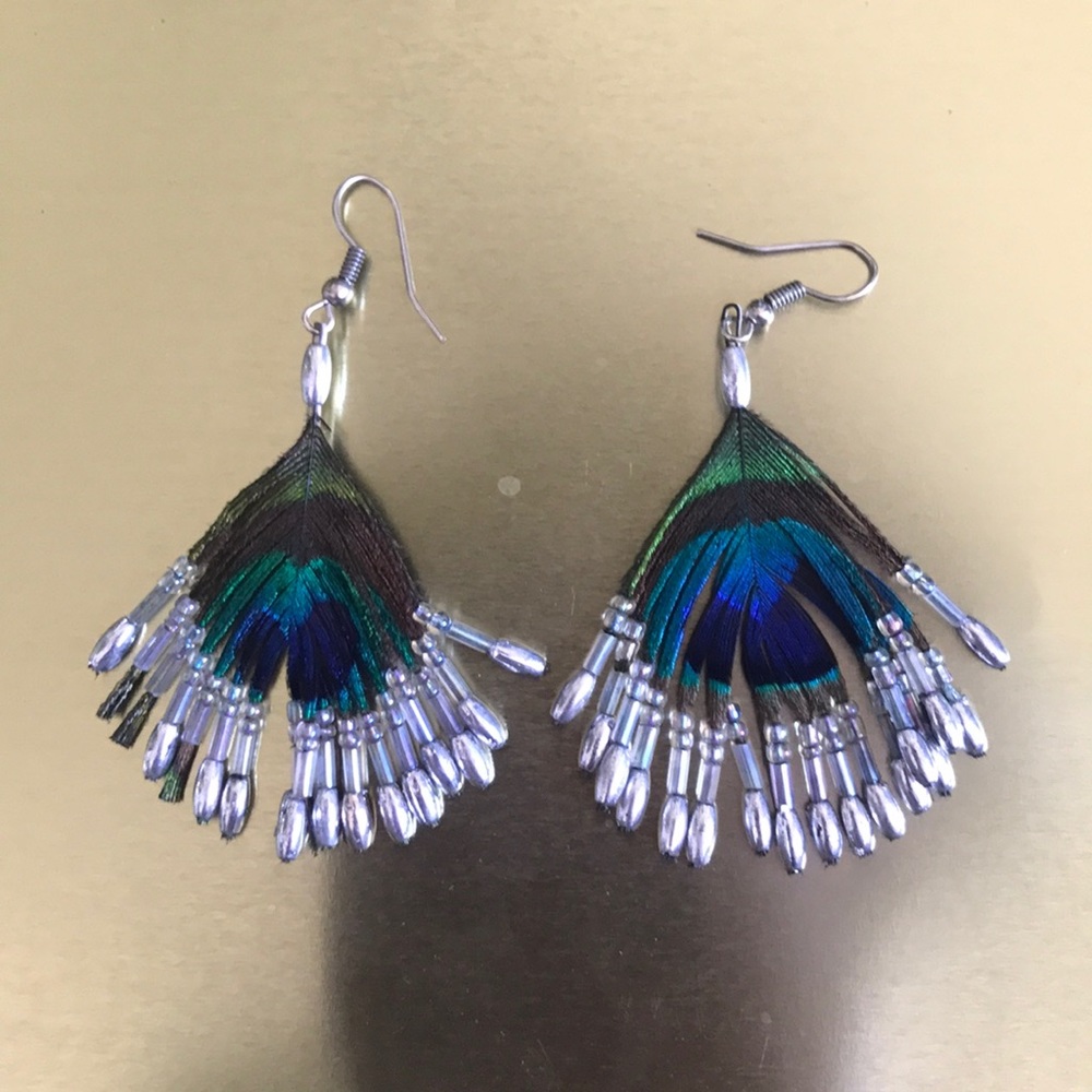 Peacock earrings